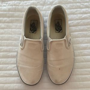 cream slip on vans